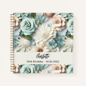 Livre d'or crème verte poussiéreuse nom (Devant)