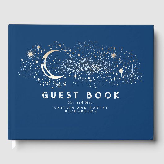 Livre D'or Crescent Moon Starry Nuit Mariage céleste (Recto)