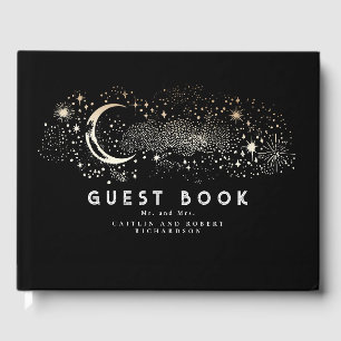 Livre D'or Crescent Moon Starry Nuit Mariage céleste