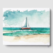 Livre D'or Croisière aquarelle mariage moderne simple (Verso)