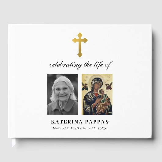 Livre D'or Croix funéraire grecque orthodoxe (Recto)