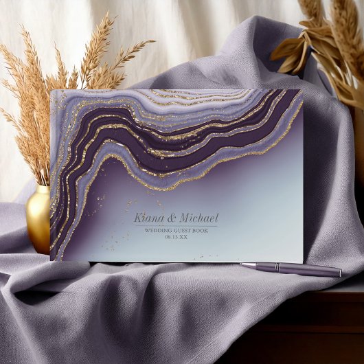 Livre D'or Crystal Agate Mariage Amethyst ID825