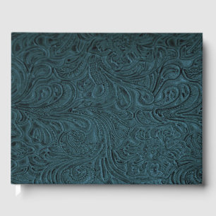 Livre D'or Cuir à outils bleu turquoise (Faux)