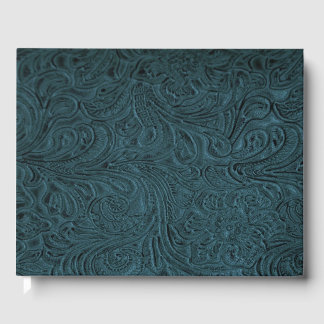 Livre D'or Cuir à outils bleu turquoise (Faux)