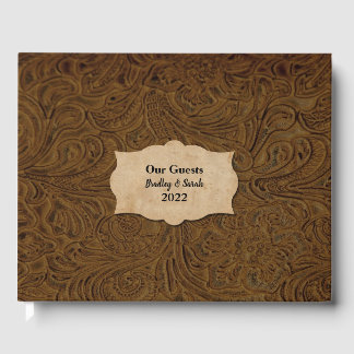 Livre D'or Cuir à outils Brown rustique (Faux) Personnalisé