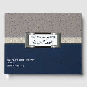 Livre D'or Cuir bleu et gris Faux