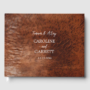 Livre D'or Cuir Brown Western Faux
