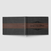 Livre D'or Cuir Noir & Marron Accent Floral Noir (Complet)