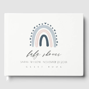 LIVRE D'OR CUL BLEU BLUSH RAINBOW COEUR ENFANTS BABY SHOWER
