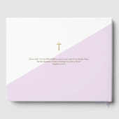 Livre D'or Custom Elegant Purple or Croix Baby Baptism (Verso)