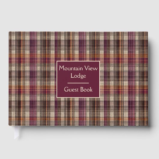 Livre D'or Custom Guest Book Gingham Style Vacation Rentals (Recto)