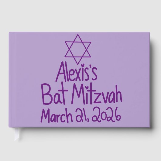 Livre D'or Custom Purple Bat Mitzvah  (Recto)