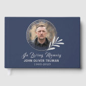 Livre D'or Custom Text Photo Memorial Funeral Leaves (Recto)