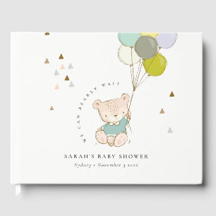 Livre D'or Cute Aqua Bearly Wait Bear Baby shower de ballon
