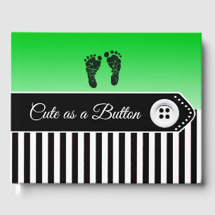 Livre D'or Cute as a Button Baby shower Keepsaké Guestbook