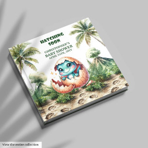 Livre D'or Cute Baby Boy Hatching Bientôt Dinosaur Guest Book