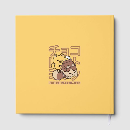 Livre D'or Cute Chat Riding Chocolat Lait Carton Kawaii Art (Verso)