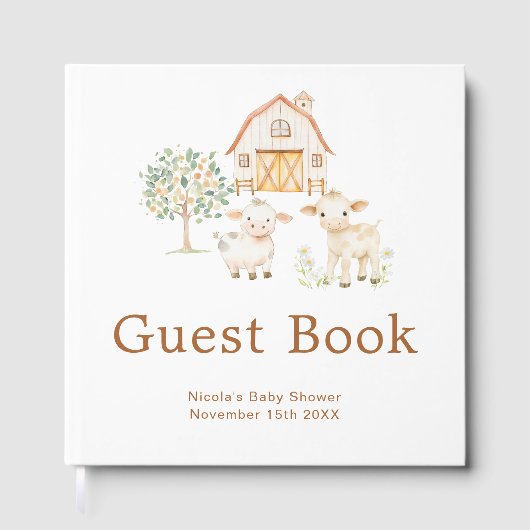 Livre D'or Cute Farm Barn Baby Shower (Recto)