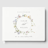 Livre D'or Cute Jaune Rustique Pré Floral Mariage de la couro (Recto)