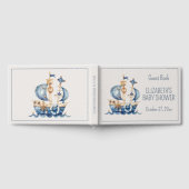 Livre D'or Cute Nautical Blue Sailing Ship Baby Shower (Complet)