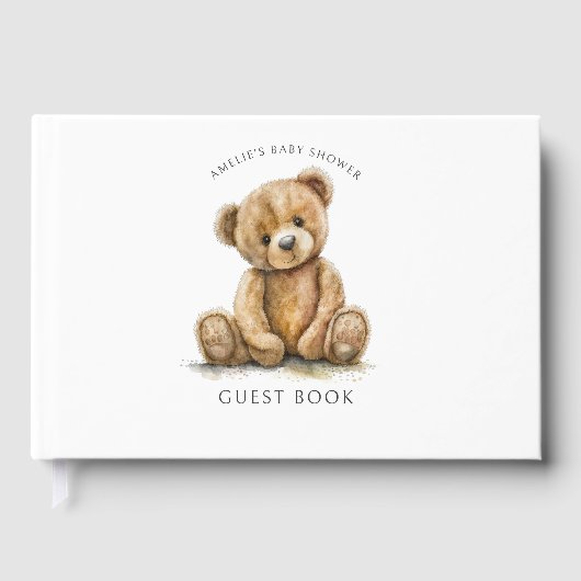 Livre D'or Cute Teddy Bear Baby Shower (Recto)