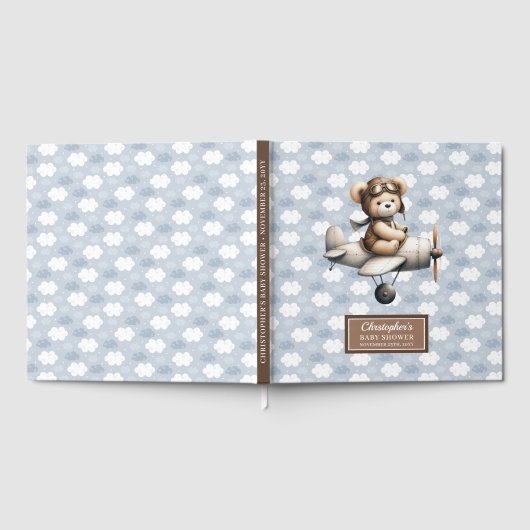Livre D'or Cute Teddy Bear Pilote de réservation Baby shower (Complet)