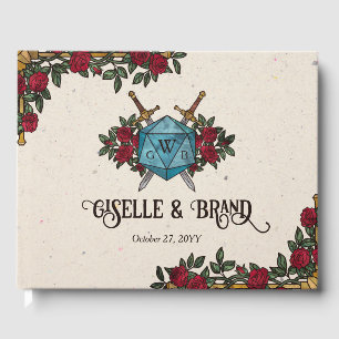 Livre D'or D20 Roses Monogrammes RPG Mariage