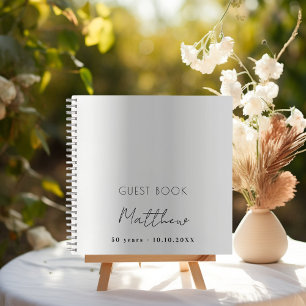 Livre d'or d'anniversaire argent nom simple