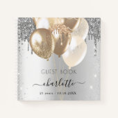 Livre d'or d'anniversaire argent parties scintilla (Devant)