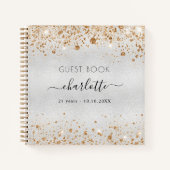 Livre d'or d'anniversaire argent parties scintilla (Devant)