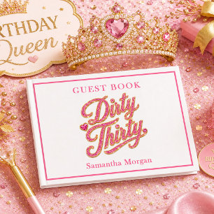 Livre d'or d'anniversaire Dirty Thirty en or rose