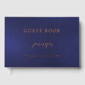 Livre d'or d'anniversaire marine bleu rose feuille (Recto)