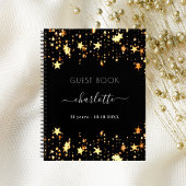 Livre d'or d'anniversaire noir étoile nom