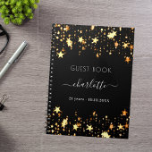 Livre d'or d'anniversaire noir étoile nom