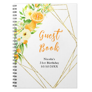 Livre d'or d'anniversaire Oranges et Fleurs