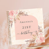 Livre d'or d'anniversaire pampas herbe rose or arc