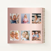 Livre d'or d'anniversaire photo collage rose or (Dos)