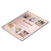 Livre d'or d'anniversaire photo collage rose or bu (Côté gauche)