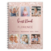 Livre d'or d'anniversaire photo collage rose or bu (Devant)