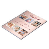 Livre d'or d'anniversaire photo collage rose or bu (Côté gauche)