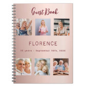 Livre d'or d'anniversaire photo collage rose or bu (Devant)