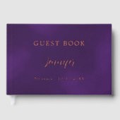 Livre d'or d'anniversaire violet rose feuille d'or (Recto)
