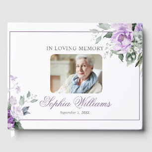 Livre D'or Dans l'amour de la mémoire Lavender Floral