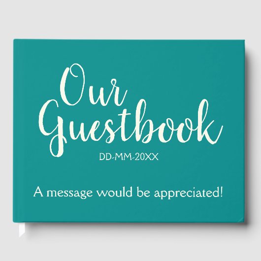 Livre D'or Dark Cyan, Ivory Generic Event Guestbook (Recto)