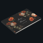 Livre D'or Dark Moody Romantic Floral Néerlandais Mariage<br><div class="desc">Customisez le texte et déplacez ou mettez à l'échelle le cercle et les flancs selon vos besoins. La forme et la couleur du cercle sont modifiables.</div>