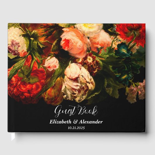Livre D'or Dark romantic moody elegant floral wedding (Recto)