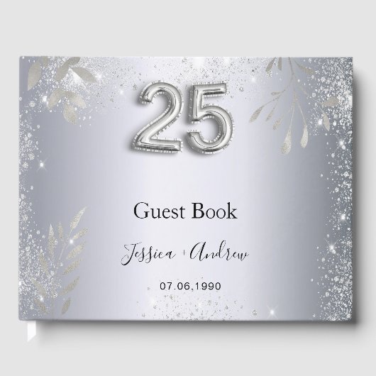 livre d'or de 25e anniversaire de mariage feuillag (Recto)