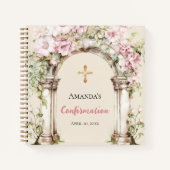 Livre d'or de Confirmation arche florale rose (Devant)