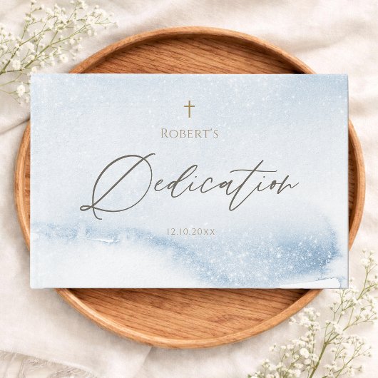Livre d'or de dédicace de bébé garçon à l'aquarell