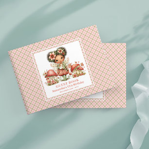 Livre d'or de fête d'anniversaire pour fille rose 
